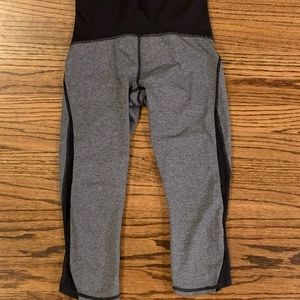 Lululemon grey crop leggings with mesh